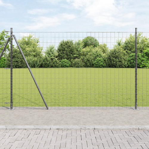 vidaXL Utomhus Euro Staket med Betongbas 10 x 1,5 m PVC-belagda stål
