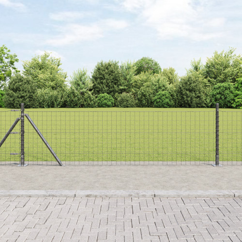 vidaXL Svetsat Stålstaket med Betongbas 50 x 0,6 m (B x H)