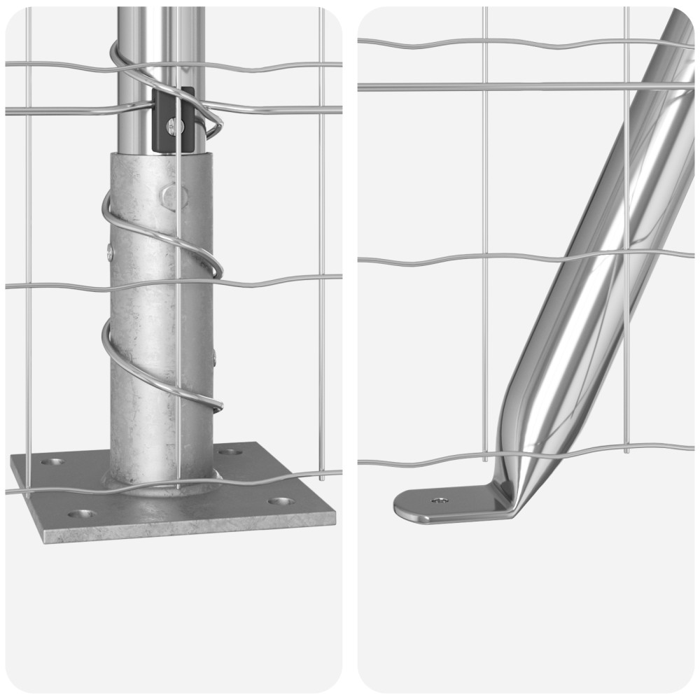 Produktbild för Utomhus Euro Staket med Betongbas 10 x 1,2 m Varmförzinkad stål