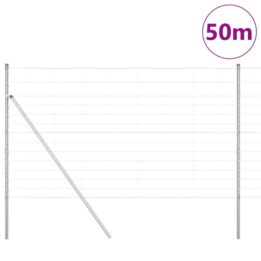 Produktbild för Markfixerat Svetsat Stängsel 50 x 1,4 m Varmförzinkad stål Mesh