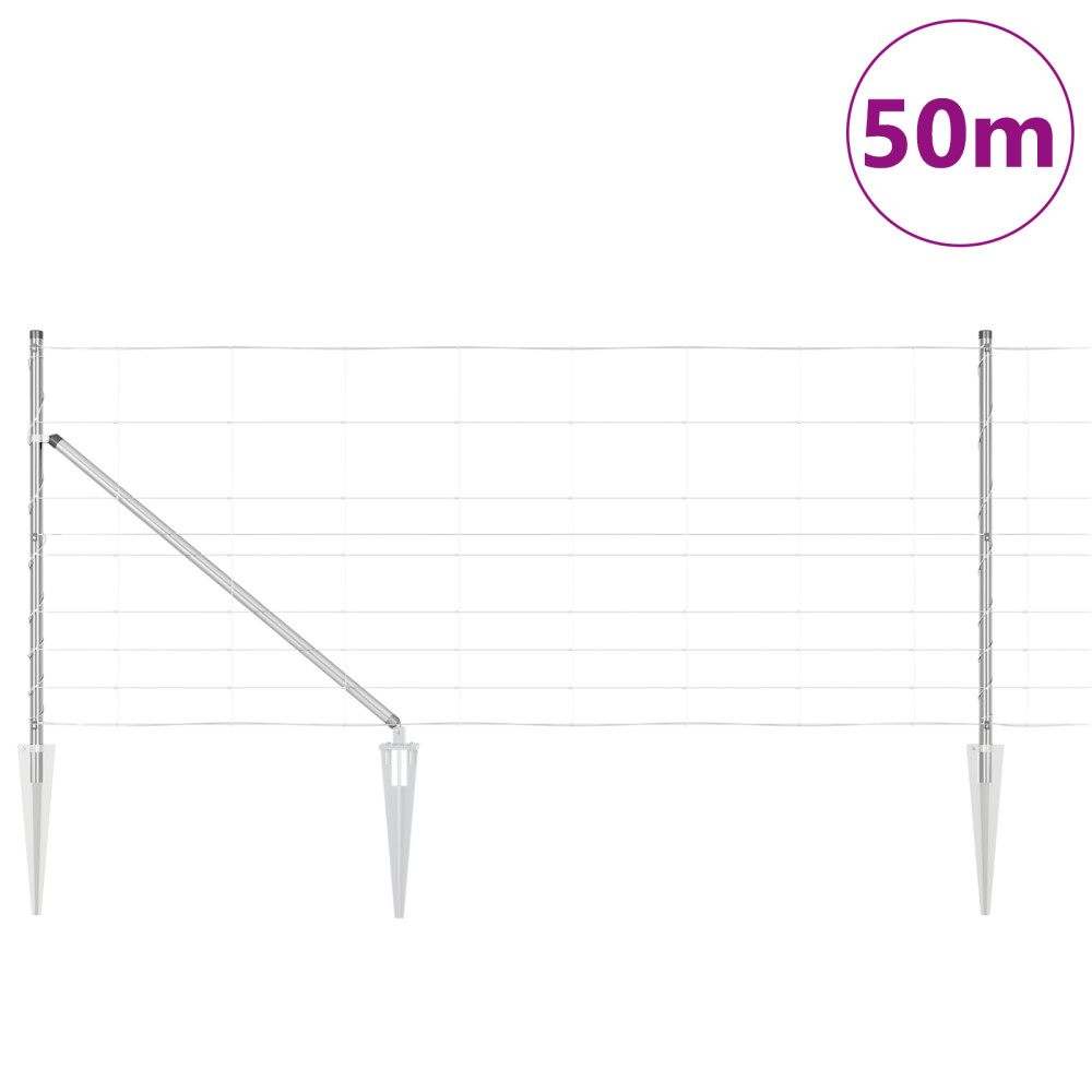 Produktbild för Svetsat trådgalleri med piggar 50 x 1 m Varmförzinkad stål Mesh
