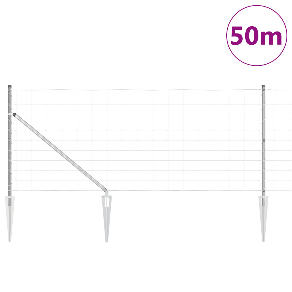 Produktbild för Svetsat trådgalleri med piggar 50 x 1 m Varmförzinkad stål Mesh