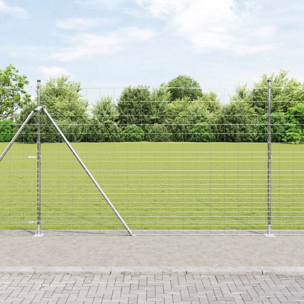 Produktbild för Svetsat Stålstaket med Betongbas 25 x 1,6 m Varmförzinkad stål