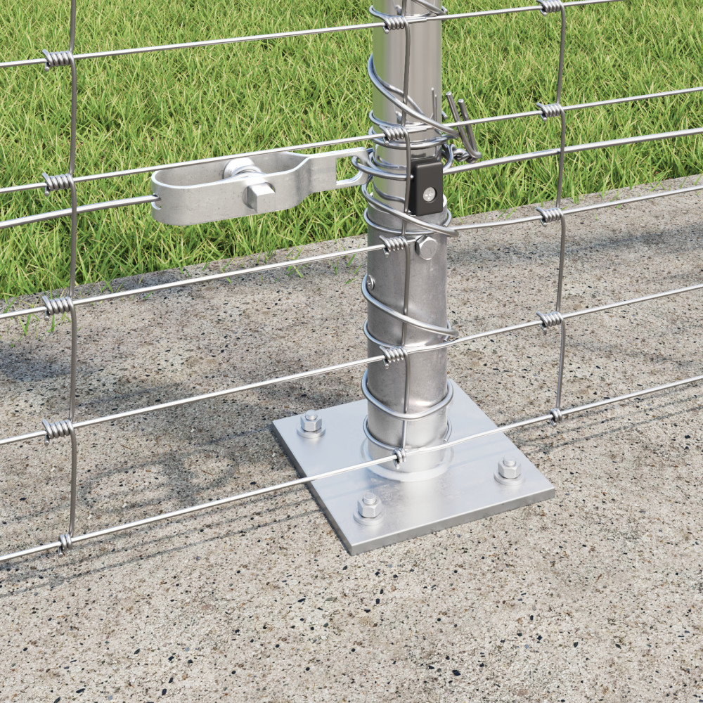 Produktbild för Svetsat Stålstaket med Betongbas 25 x 1,6 m Varmförzinkad stål