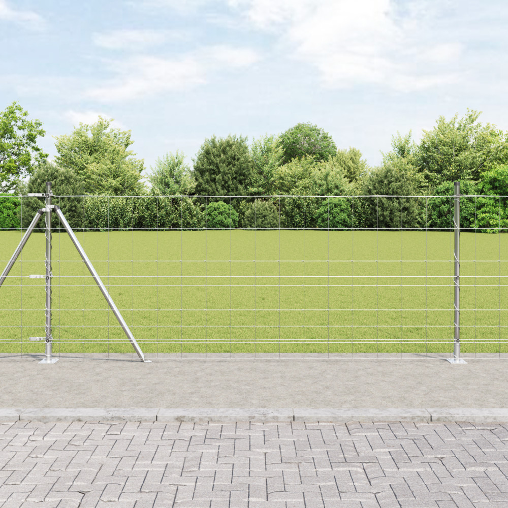 Produktbild för Svetsat Stålstaket med Betongbas 50 x 1 m Varmförzinkad stål