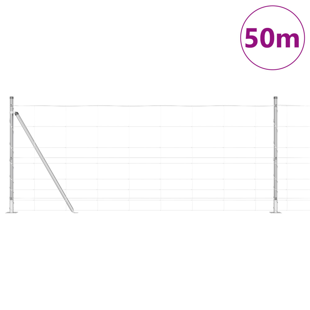 Produktbild för Svetsat Stålstaket med Betongbas 50 x 1 m Varmförzinkad stål