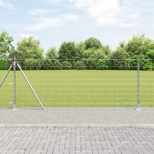 vidaXL Svetsat Trådgärdsgaller med Betongbas 50 x 1 m Silver Mesh