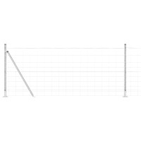 Produktbild för Svetsat Trådgärdsgaller med Betongbas 50 x 1 m Silver Mesh
