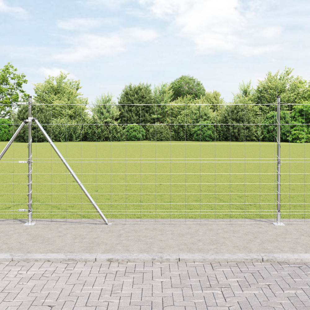 Produktbild för Svetsat Stålstaket med Betongbas 50 x 1,2 m Varmförzinkad stål