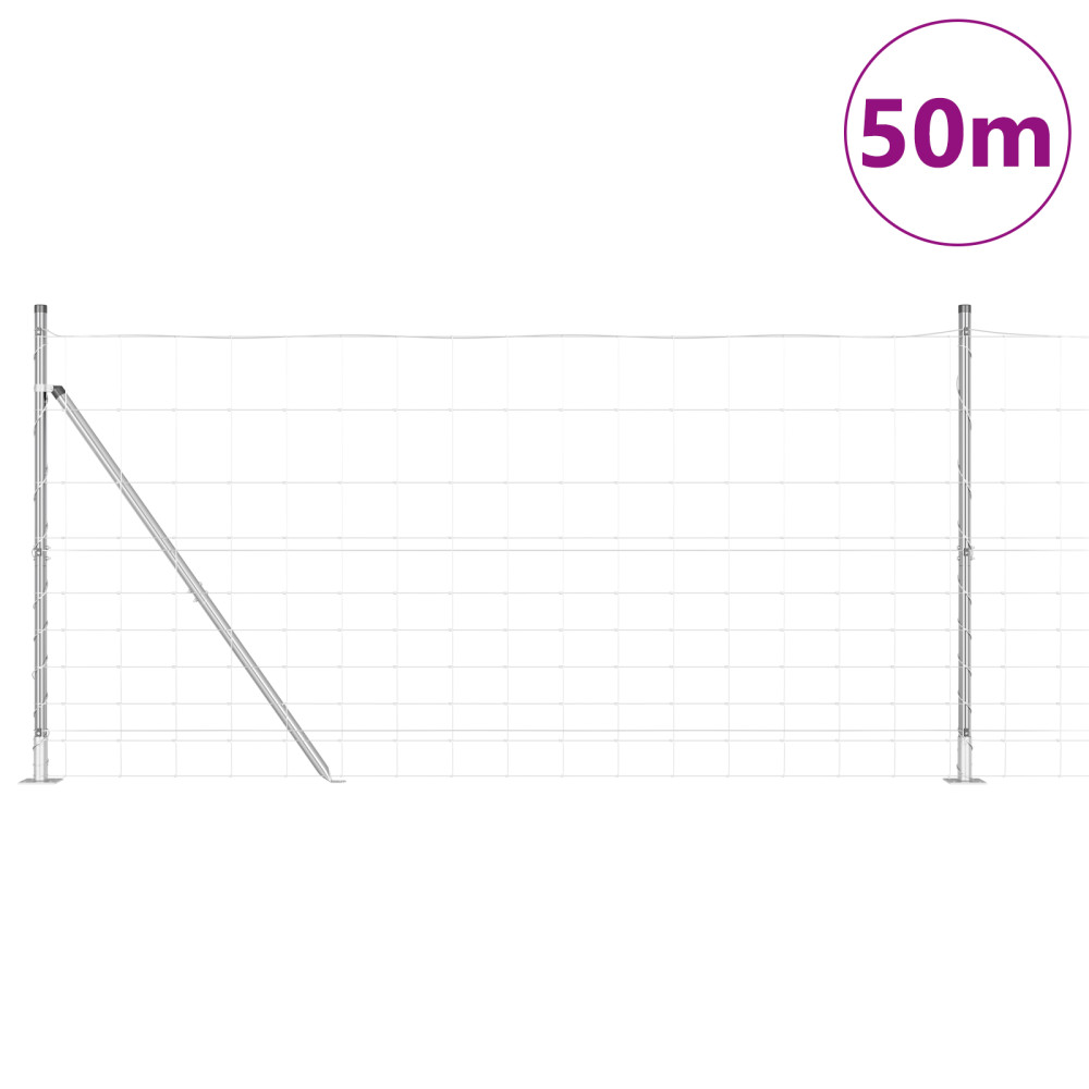 Produktbild för Svetsat Stålstaket med Betongbas 50 x 1,2 m Varmförzinkad stål