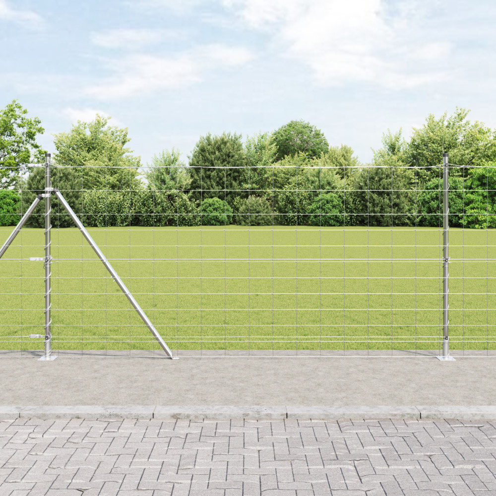 Produktbild för Svetsat Stålstaket med Betongbas 50 x 1,2 m Varmförzinkad stål