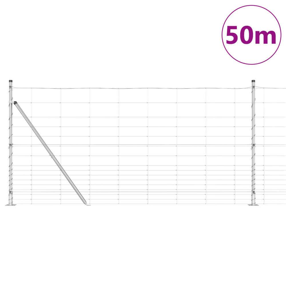 Produktbild för Svetsat Stålstaket med Betongbas 50 x 1,2 m (B x H)