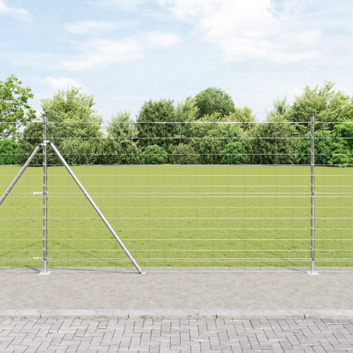 vidaXL Svetsat Stålstaket med Betongbas 50 x 1,4 m (B x H)