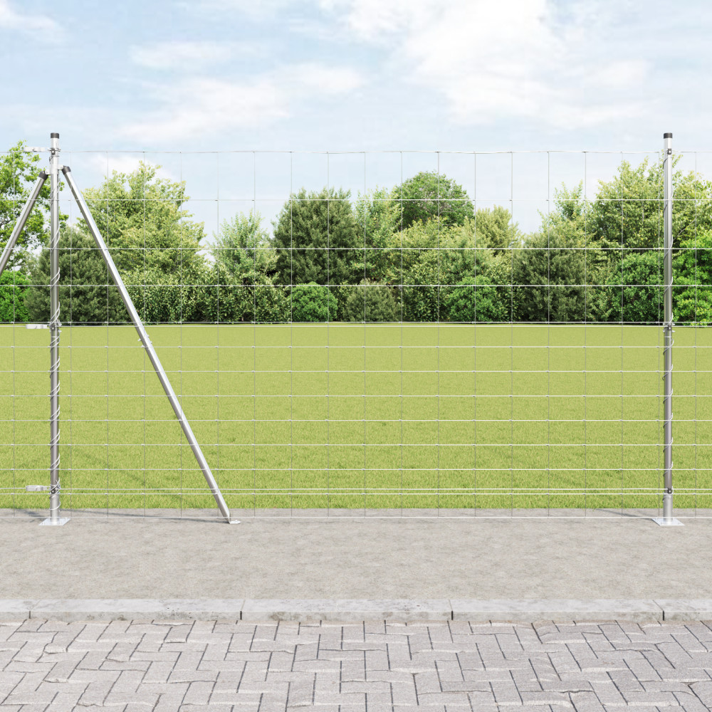 Produktbild för Svetsat Stålstaket med Betongbas 50 x 1,5 m Varmförzinkad stål