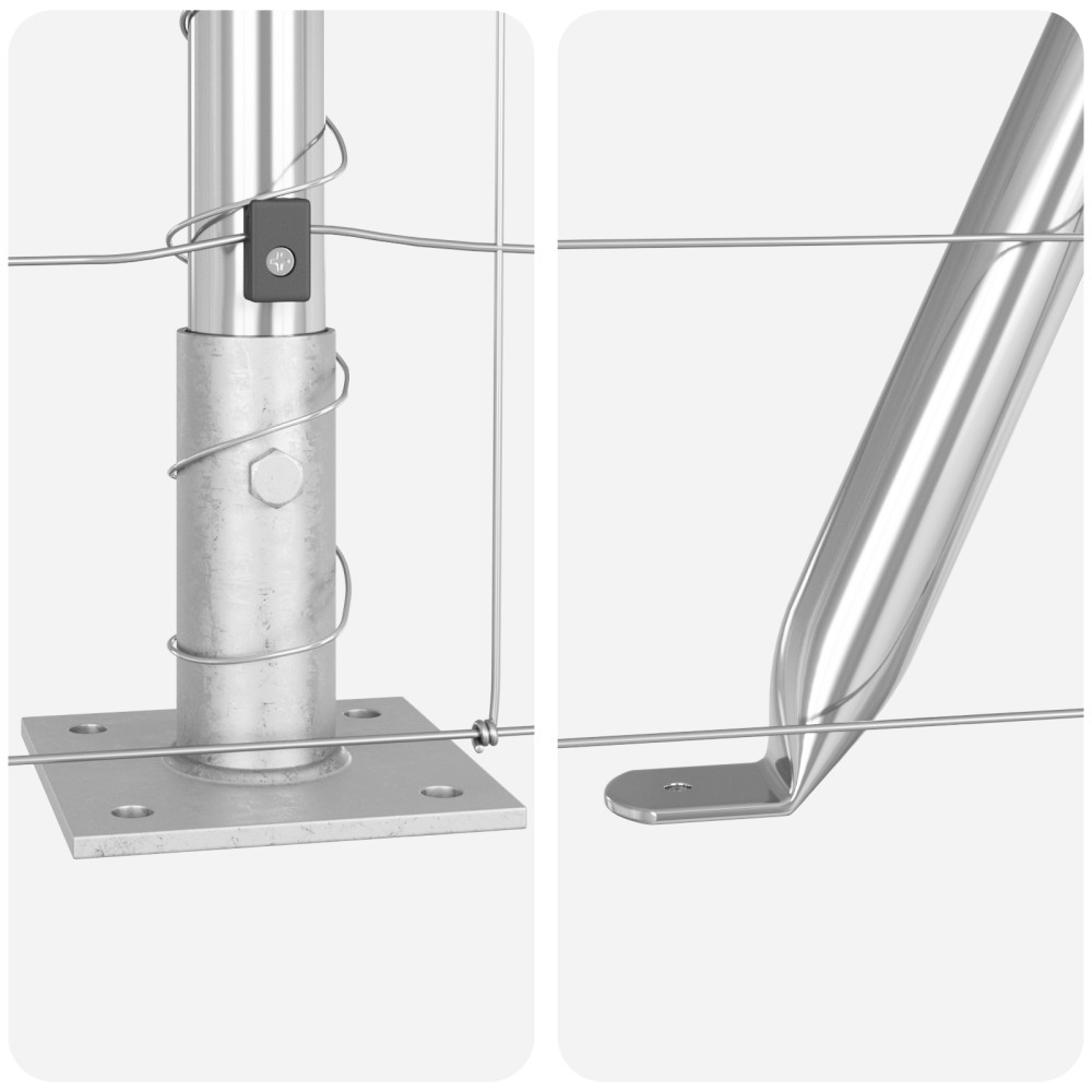 Produktbild för Svetsat Stålstaket med Betongbas 50 x 1,5 m (B x H)