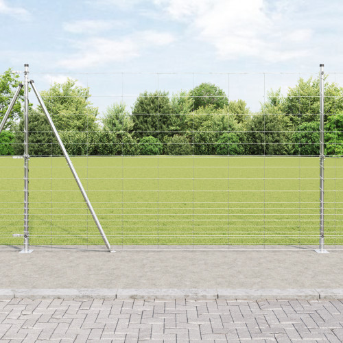 vidaXL Svetsat Stålstaket med Betongbas 50 x 1,5 m (B x H)