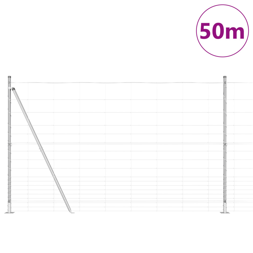 Produktbild för Svetsat Stålstaket med Betongbas 50 x 1,5 m (B x H)