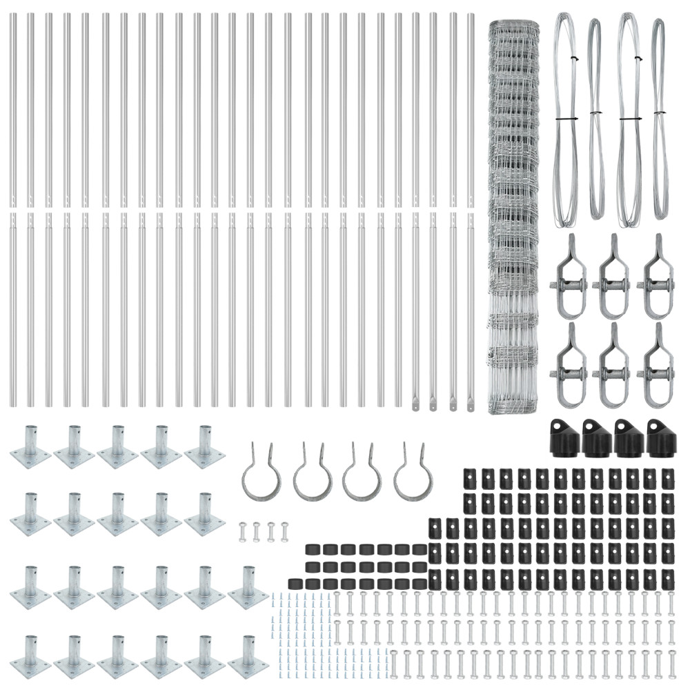 Produktbild för Svetsat Stålstaket med Betongbas 50 x 1,5 m (B x H)