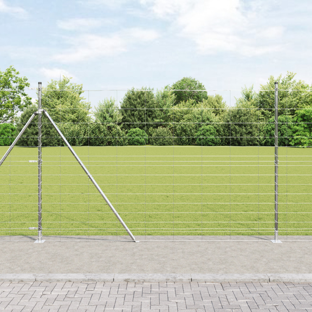 Produktbild för Svetsat Stålstaket med Betongbas 50 x 1,6 m (B x H)