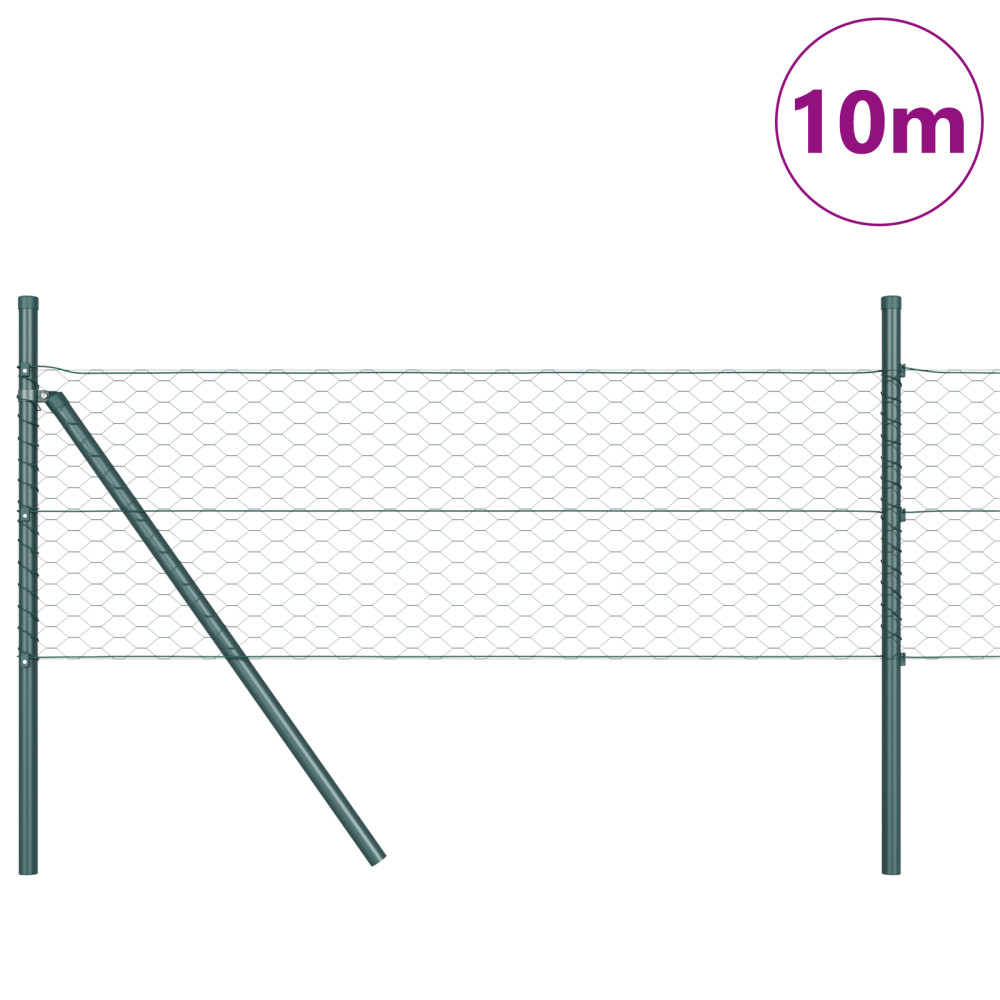 Produktbild för Utomhus sexkantig stängsel markfäste 10 x 0,8 m Grön Mesh