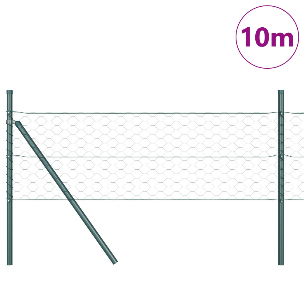 Produktbild för Utomhus sexkantig stängsel markfäste 10 x 0,8 m Grön Mesh