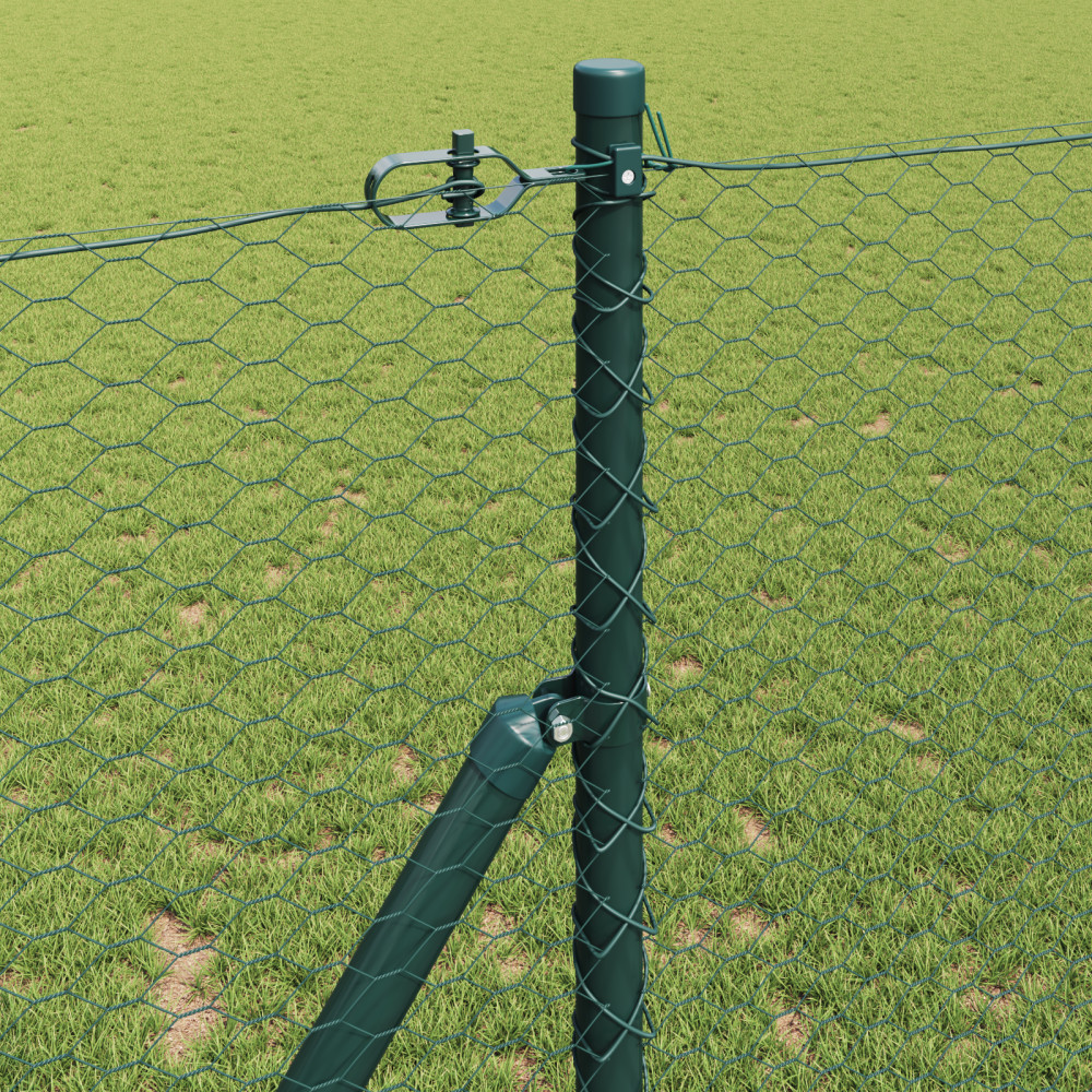 Produktbild för Utomhus sexkantig stängsel markfäste 10 x 1,2 m Grön Mesh
