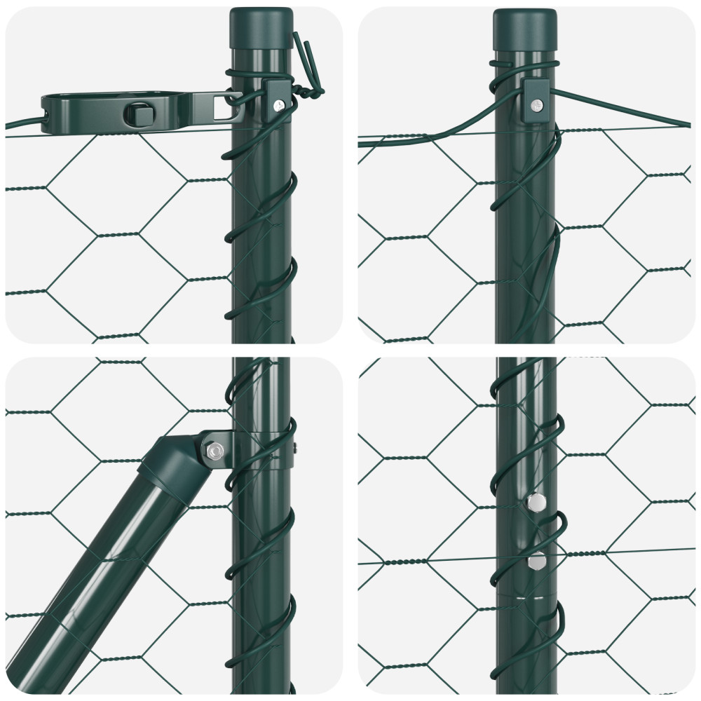 Produktbild för Utomhus sexkantig stängsel markfäste 10 x 1,2 m Grön Mesh