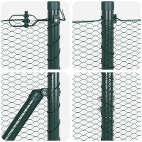 Produktbild för Utomhus sexkantig stängsel markfäste 10 x 1,6 m Grön Mesh