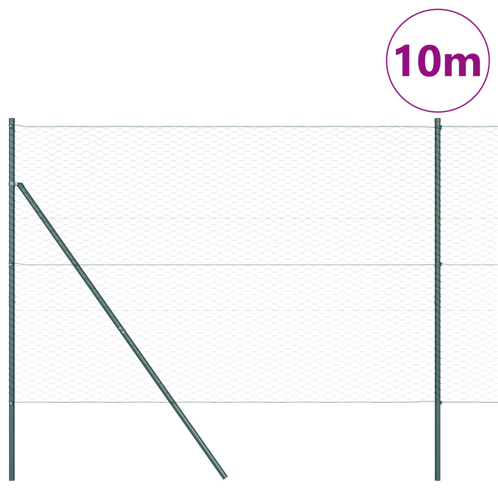 Produktbild för Utomhus sexkantig stängsel markfäste 10 x 1,6 m Grön Mesh