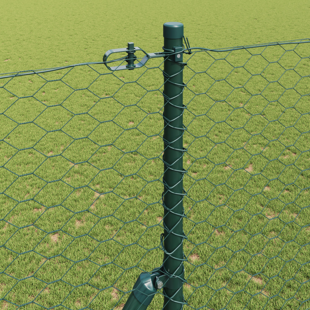 Produktbild för Utomhus sexkantig stängsel markfäste 10 x 1,6 m Grön Mesh