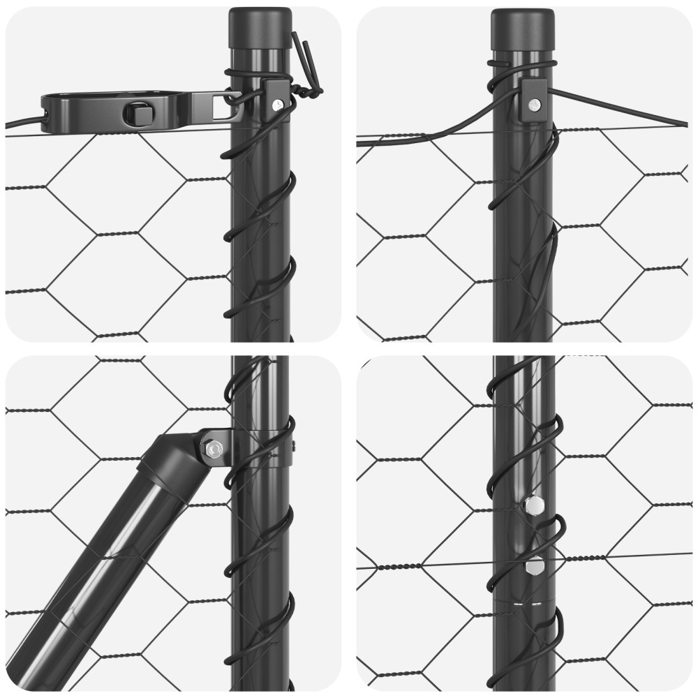 Produktbild för Markfixerat Svetsat Stängsel 10 x 1 m (B x H) PVC-belagda stål