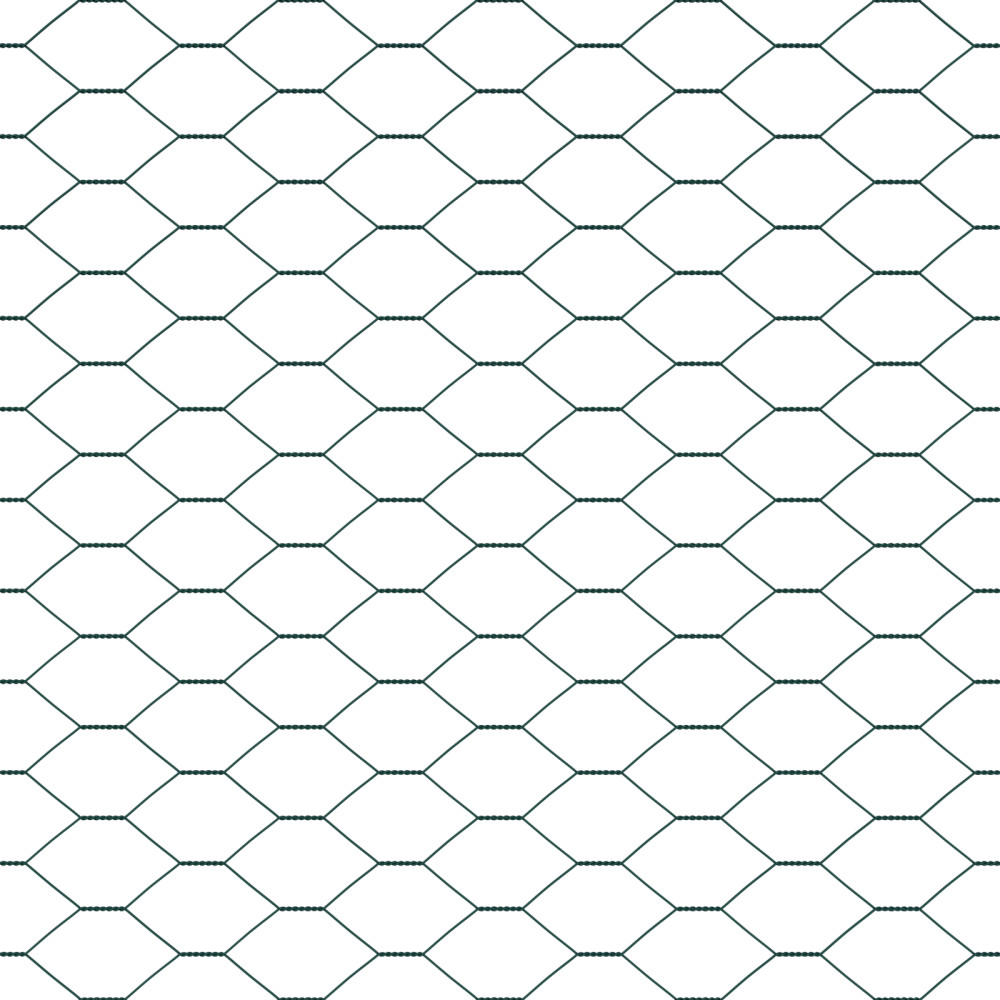 Produktbild för Utomhus hexagonal stängsel med stolpe 10 x 1 m PVC-belagda stål