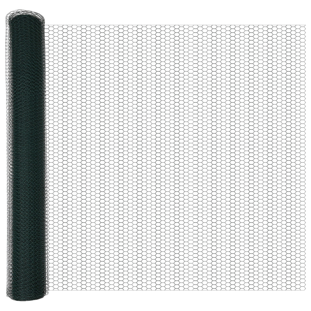 Produktbild för Utomhus hexagonal stängsel med stolpe 10 x 1 m PVC-belagda stål