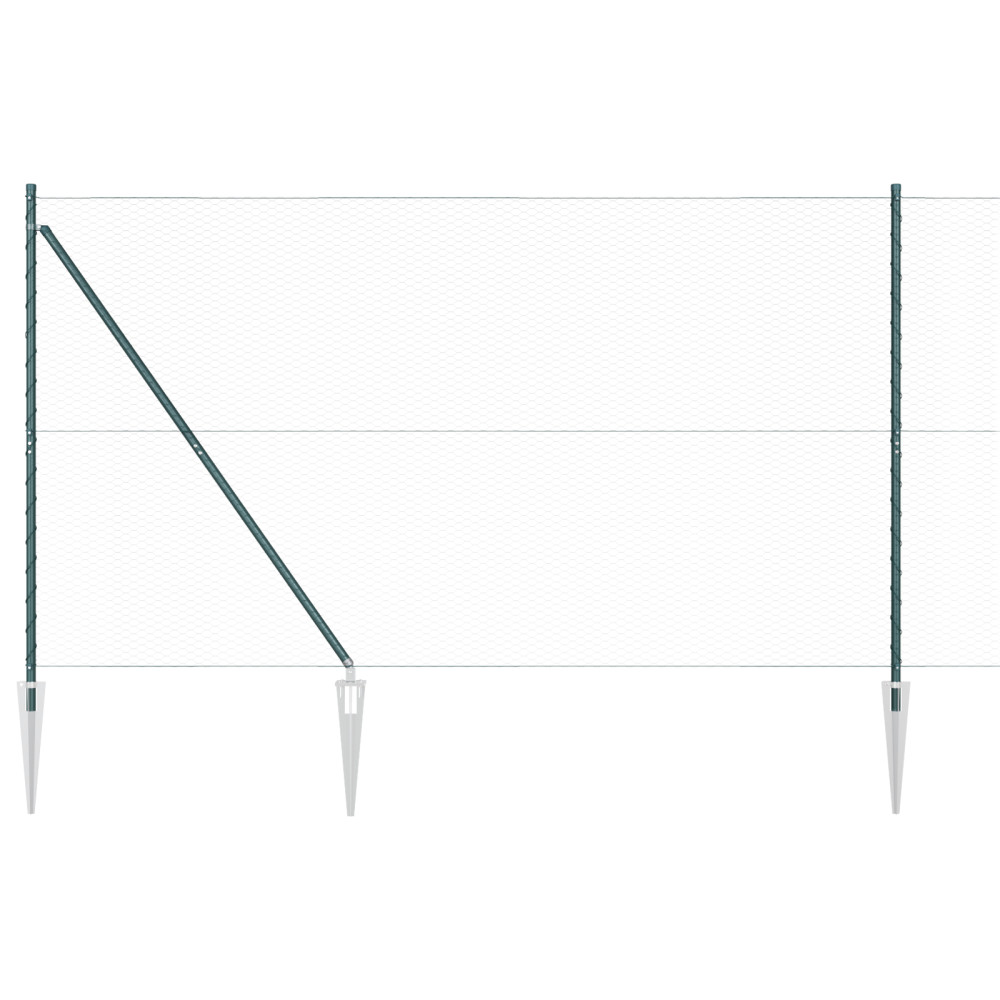 Produktbild för Utomhus hexagonal stängsel med stolpe 10 x 1,6 m Grön Mesh