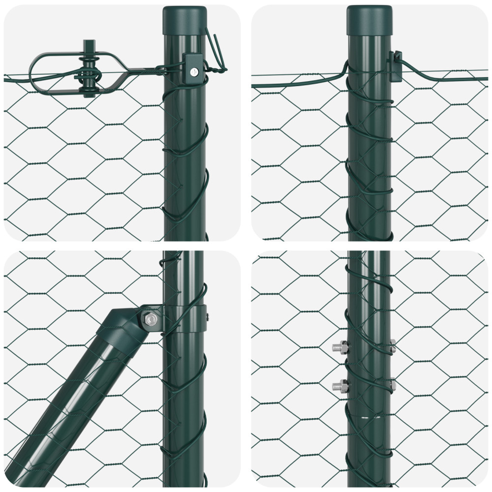 Produktbild för Utomhus hexagonal stängsel med stolpe 10 x 1,6 m Grön Mesh