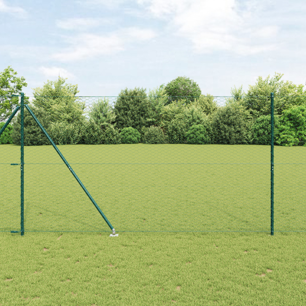 Produktbild för Utomhus hexagonal stängsel med stolpe 10 x 1,6 m Grön Mesh