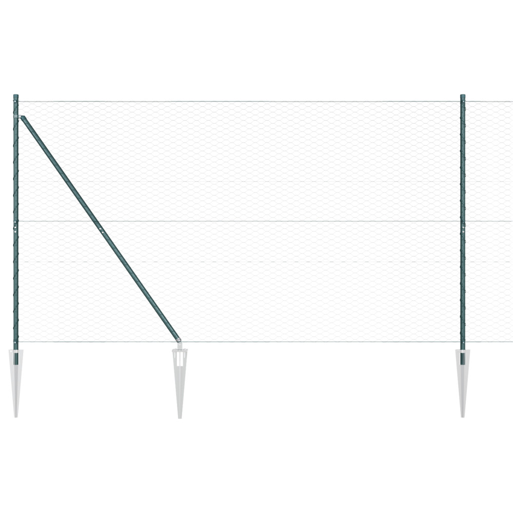 Produktbild för Utomhus hexagonal stängsel med stolpe 10 x 1,6 m Grön Mesh
