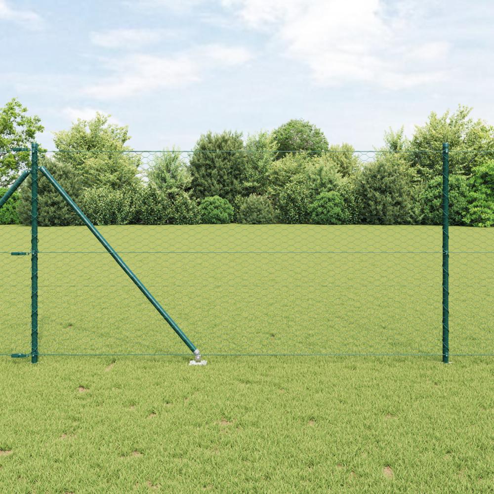 Produktbild för Utomhus hexagonal stängsel med stolpe 50 x 1 m PVC-belagda stål