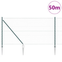 Produktbild för Utomhus hexagonal stängsel med stolpe 50 x 1 m PVC-belagda stål