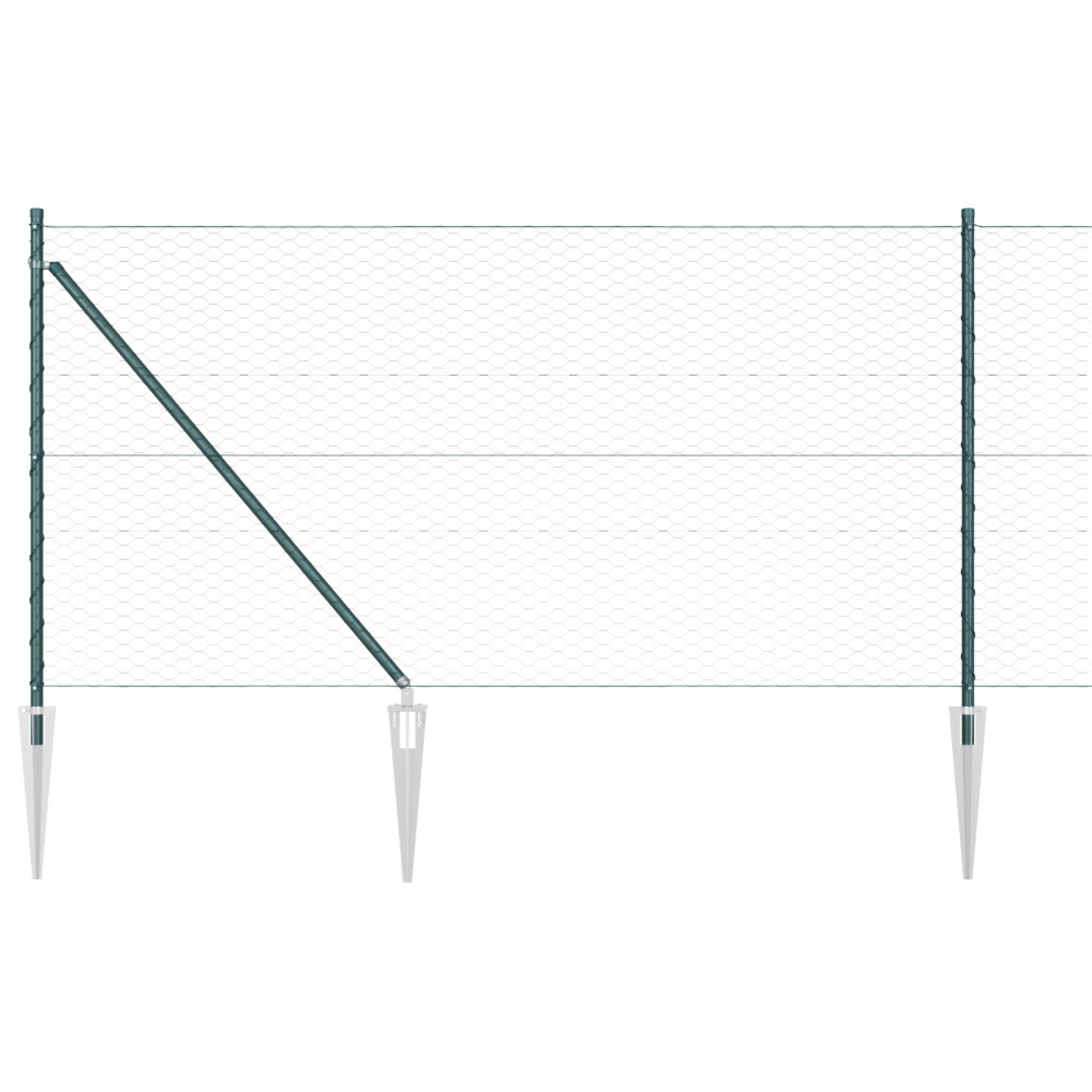 Produktbild för Utomhus hexagonal stängsel med stolpe 50 x 1 m PVC-belagda stål