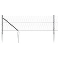 Produktbild för Utomhus hexagonal stängsel med stolpe 10 x 0,6 m Grå Mesh