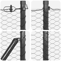 Produktbild för Utomhus hexagonal stängsel med stolpe 10 x 0,6 m Grå Mesh