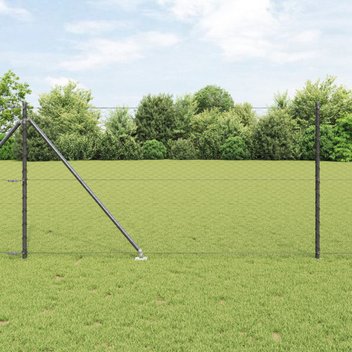 vidaXL Utomhus hexagonal stängsel med stolpe 10 x 1 m PVC-belagda stål