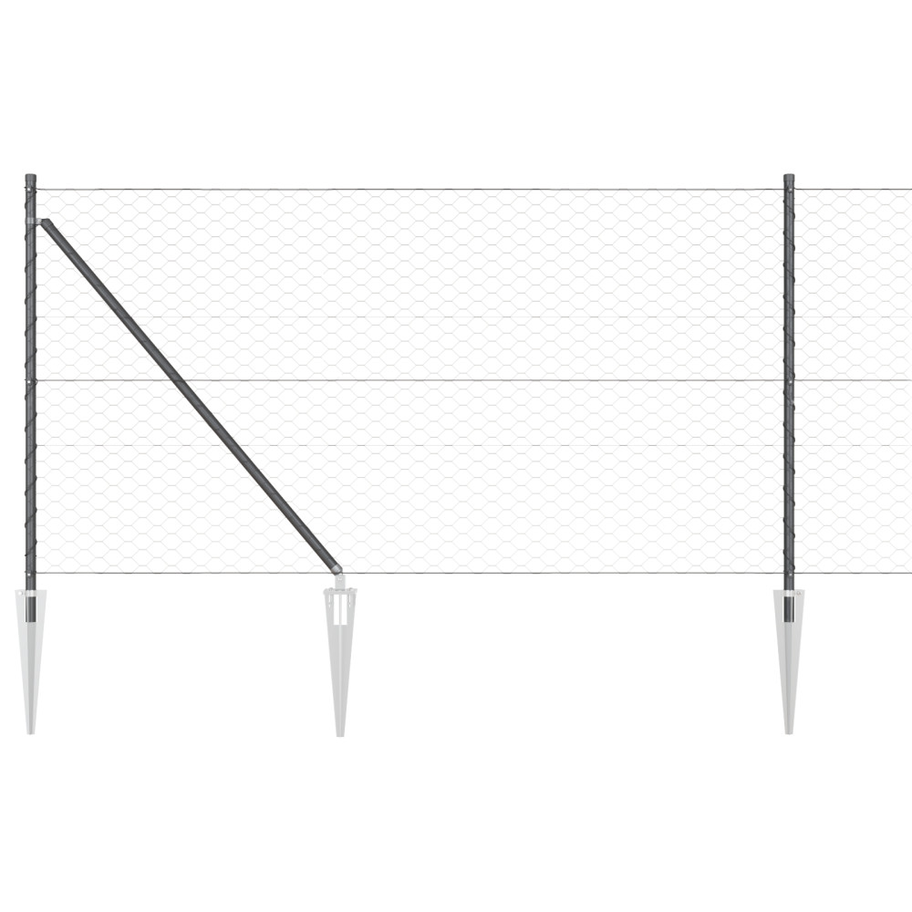 Produktbild för Utomhus hexagonal stängsel med stolpe 10 x 1 m PVC-belagda stål