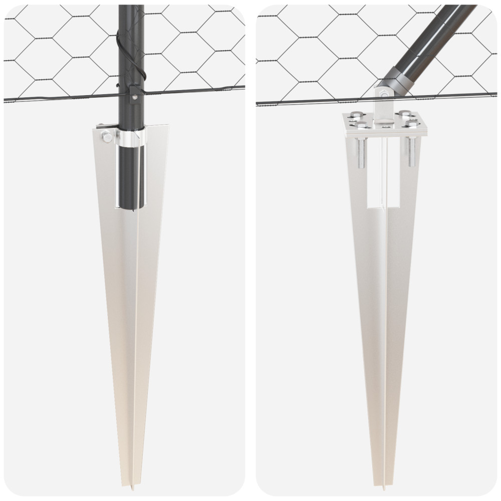 Produktbild för Utomhus hexagonal stängsel med stolpe 10 x 1 m PVC-belagda stål