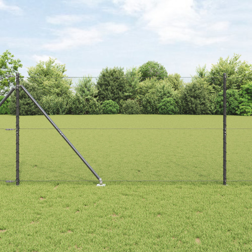 vidaXL Utomhus hexagonal stängsel med stolpe 10 x 1,2 m Grå Mesh