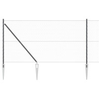 Produktbild för Utomhus hexagonal stängsel med stolpe 10 x 1,2 m Grå Mesh