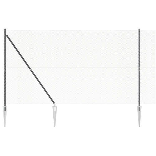 vidaXL Sexkantigt staket med stolpe 25 x 1,6 m PVC-belagda stål Grå