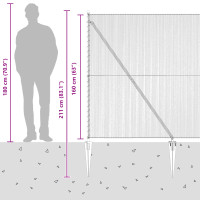 Produktbild för Sexkantigt staket med stolpe 25 x 1,6 m PVC-belagda stål Grå