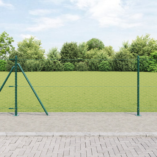 vidaXL Utomhus hexagonal stängsel med betongfundament 10 x 0,8 m Grön